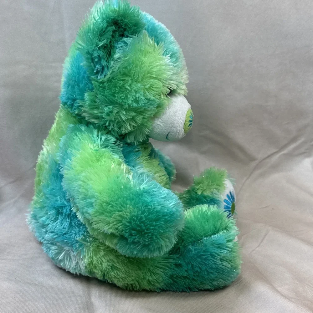 Build A Bear Summer Daisy Flower Plush Toy Blue Green Sparkle 15